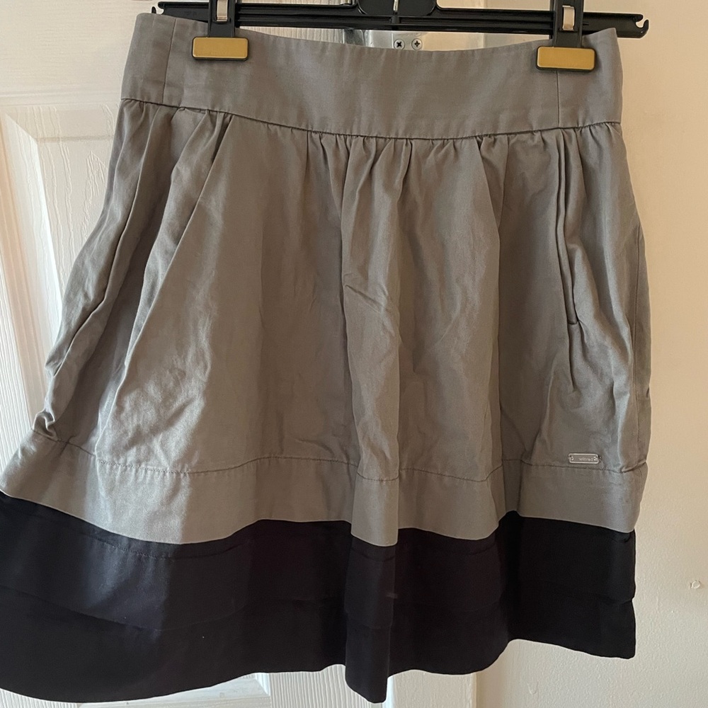 Wilfred Tiered Gray and Black Skirt